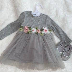 Baby girl dress with matching shoes